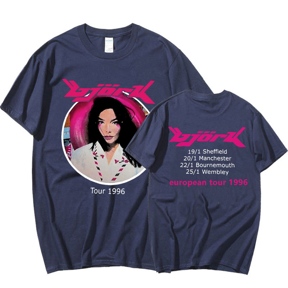 Bjork Post Tur Eropa 1996 Kaos Album Musik Vintage Kaos Pria