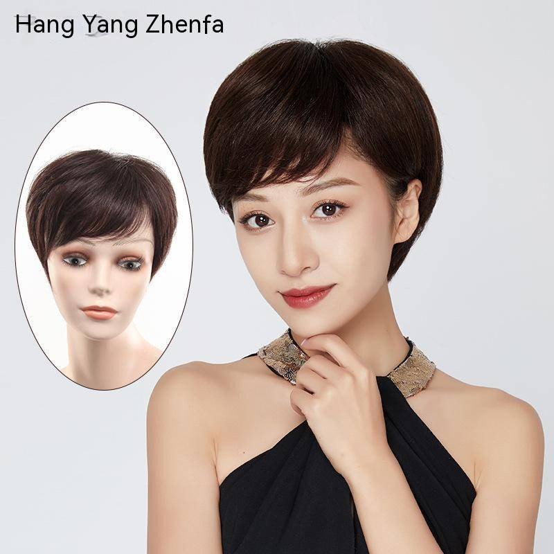 Wig Rambut Manusia 100% Wig Mesin Penuh Wig Rambut Pendek Wig Rambut Remy untuk Wanita Hadiah untuk 