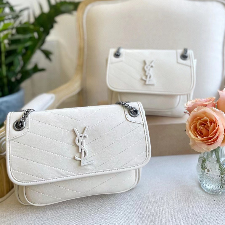 Tas Wanita Gaya Baru NIKI Minyak Lilin Ban Kulit Sapi Rantai Gratis Pengiriman Tas Kurir Bahu Tas Ku