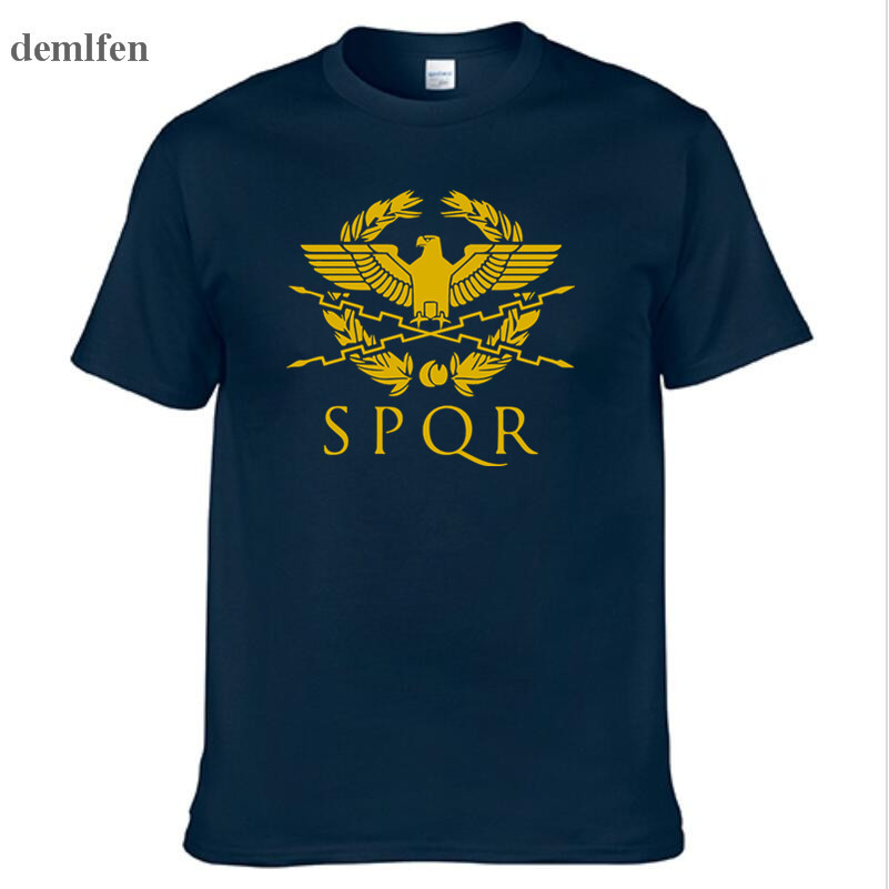 Kaos Elang Emas Kekaisaran Gladiator Romawi Spqr Kaus Pendek Pria Harajukus
