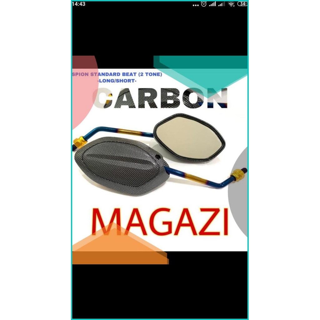 Spion Carbon Variasi Two Tone Beat Fi Scoopy Vario Spacy SupraX 125 D