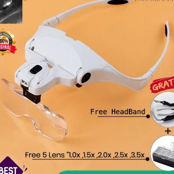 

Magnifier Kacamata Pembesar Untuk Service Dengan 2Led Reparasi Glasses