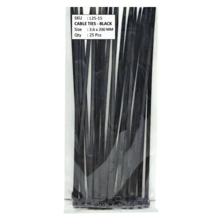 

Baru KABEL TIES 3.6 x 200 MM HITAM - PENGIKAT KABEL - 25 PCS sina4bb Berkualitas