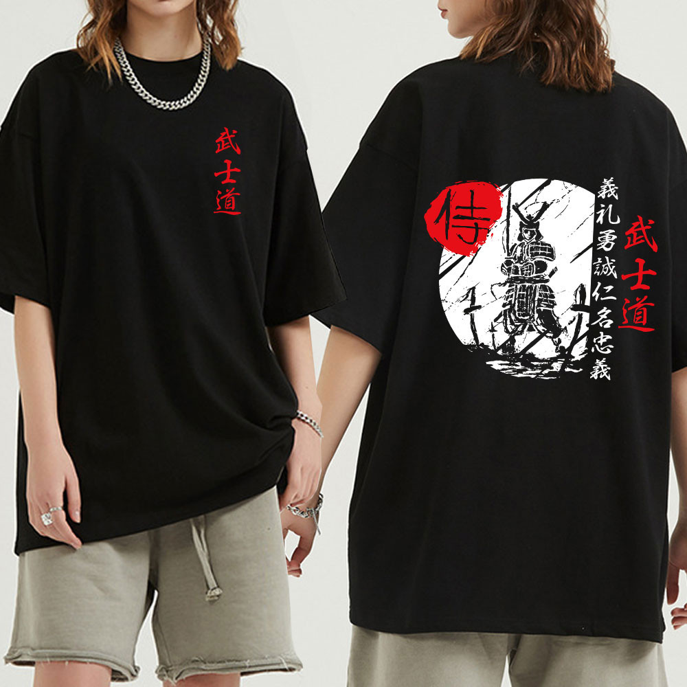 Anime Jepang Samurai Spirit T Bushido Pendekar Pedang Kaos Jepang