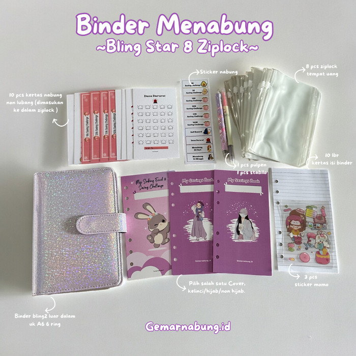 

Amberela Paket Binder Nabung & Keuangan 8 Ziplock B.Star