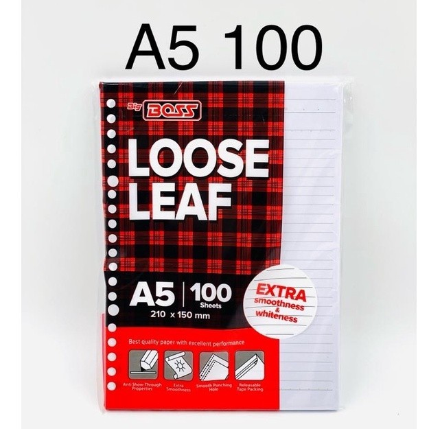 

Amberela - Loose Leaf / Isi Kertas File / Binder Big Boss A5 100 Lembar