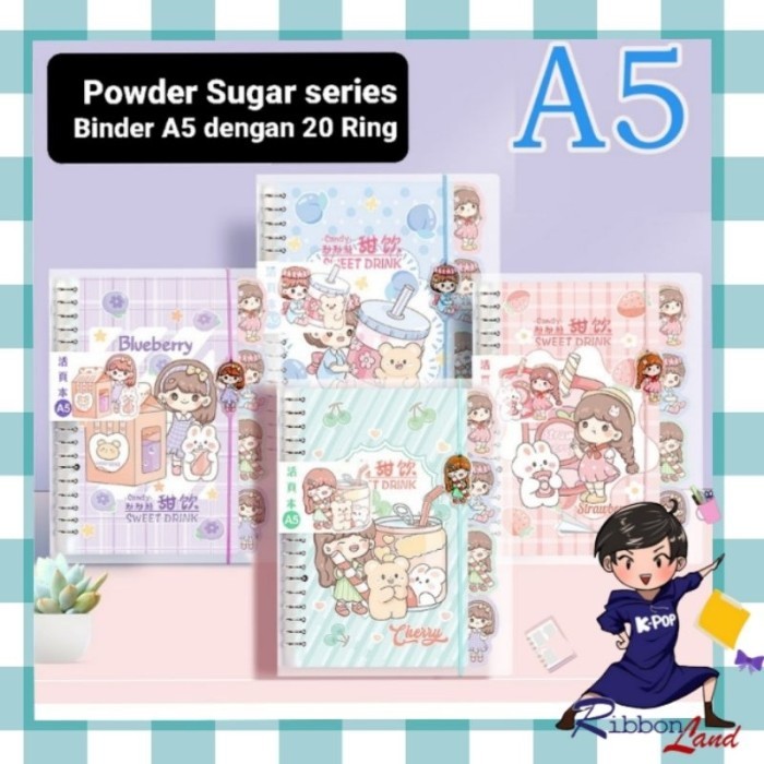 

Amberela - Set Binder A5 20 Ring Lengkap Divider Kertas Motif Powder Sugar