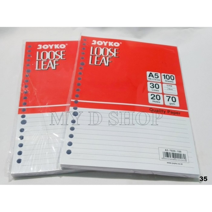 

Amberela - Isi Kertas File / Kertas Binder / Loose Leaf Joyko A5-100