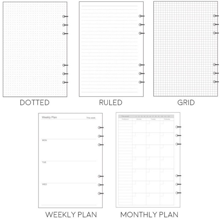 

Amberela - Pasti Ready Panmomo Loose Leaf 6 Ring Binder Paper A5 - Kertas Refill