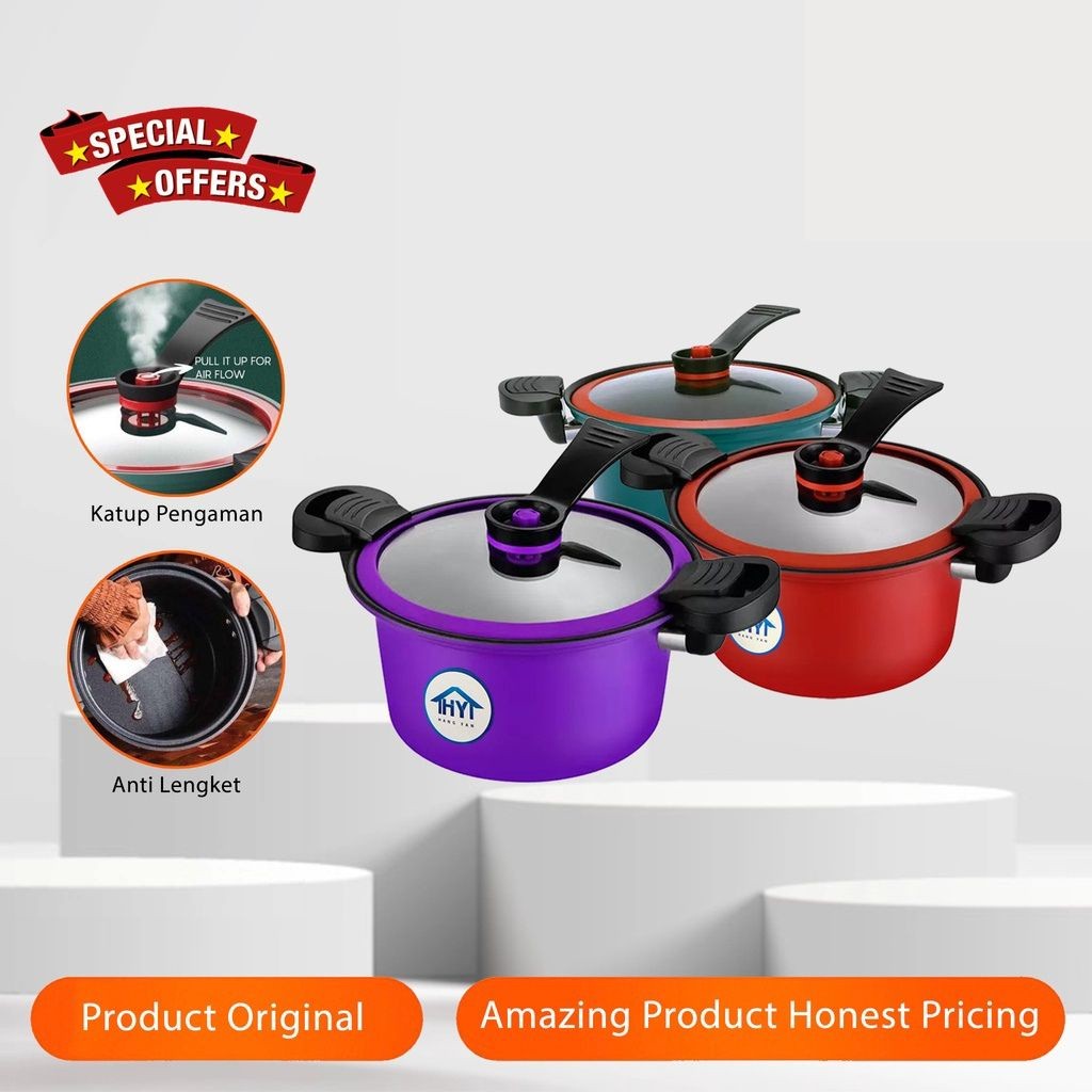 Panci Alat Masak Pan Kukus Anti Lengket Cooking 1 Set Enamel Peralatan Dapur Serbaguna Cookwere Mpas
