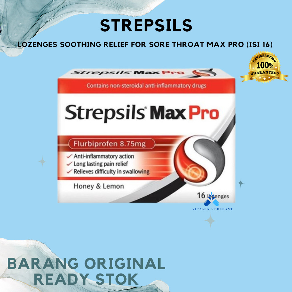 STREPSILS Lozenges Soothing Relief for Sore Throat Max Pro (Isi 16)