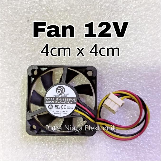 Terbaru Fan DC 12V 4cm / Kipas Pendingin 12 Volt DC dimensi 40x40x10mm putr4n Ayo Beli