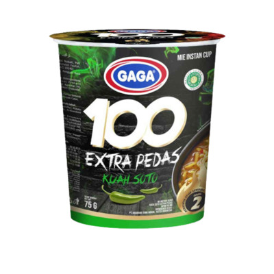 

GAGA MI 100 CUP KUAH SOTO 75 GR EXTRA PEDAS - 017827