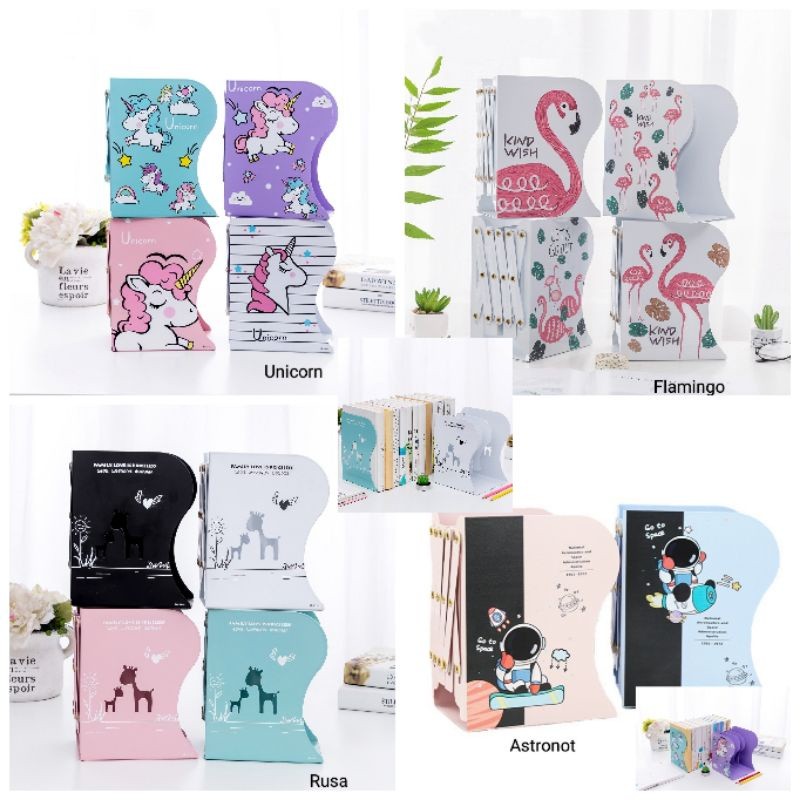

Sandaran Buku Book End Book Holder Pembatas Buku