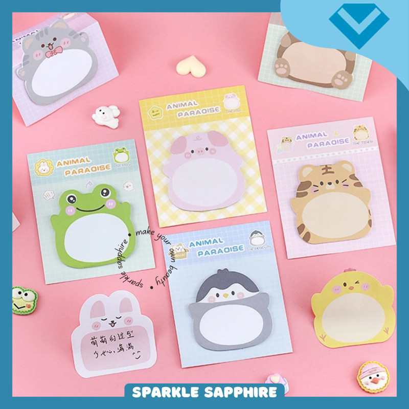 

SN 04 - ANIMAL PARADISE STICKY NOTES 30 Lembar MEMO TEMPEL ATK Perlengkapan Kantor Buku Catatan