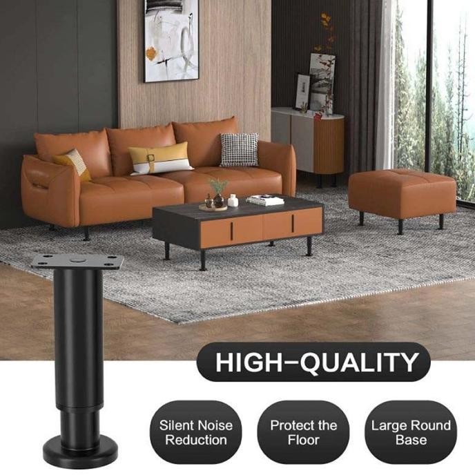 8-30cm Kaki Kursi Sofa Besi Adjustable Kaki Penyangga Lemari Minimalis Kaki Besi Meja Universal TM