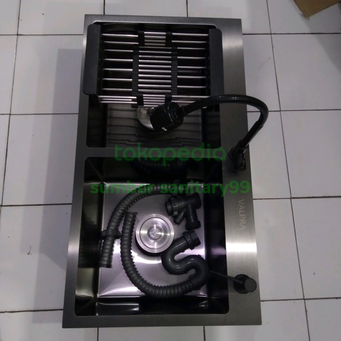 Kitchen Sink VALPRA 8245 Black / Bak Cuci Piring Hitam 2 Lubang