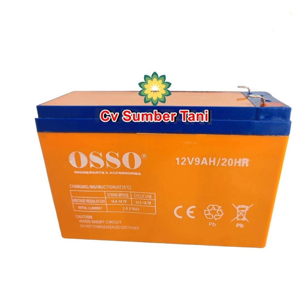 Gratis Promo Aki Battery 9Ah Osso / Aki Tangki Semprot / Aki Battery Batre Accu Sprayer Elektrik 12V