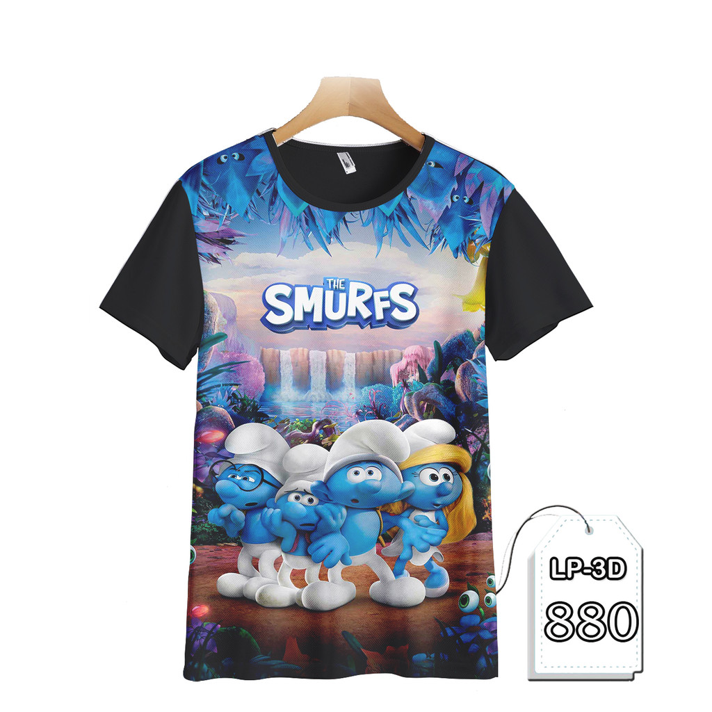 Baju The Smurfs Baju Anak dan Dewasa Kartun TV Animasi LP3D-880 Fashion