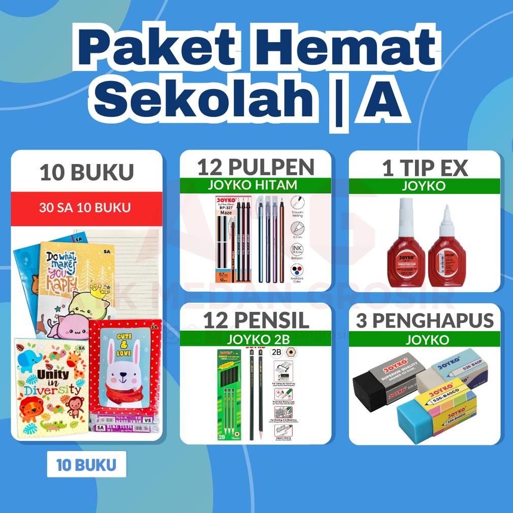 

hj-45 PAKET SEKOLAH LENGKAP VERSI JOYKO MURAH Premium