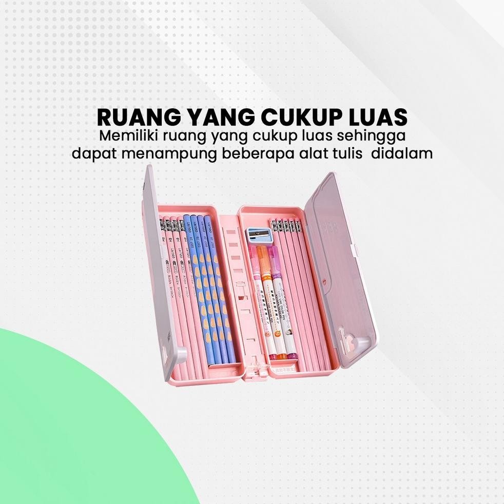 

rg-4 Tempat Pensil Lipat 2IN1 Multifungsi Tempat Penyimpanan Alat Tulis Anak Sekolah / Pencil Case Book Holder Portable / Kotak Pensil Lipat dengan Tatakan Buku dan Papan TulisMiniPraktis BUNDA A73 Termurah