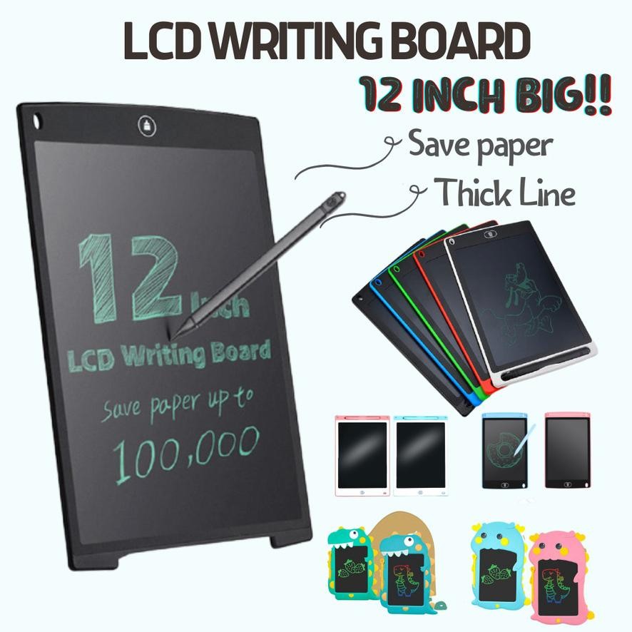 [LARIS] LCD 12 inch Writing Tablet Papan Tulis 12 inch LCD Papan Gambar Hapus Papan Tulis Anak 12 in