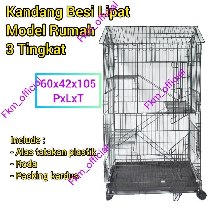 Kandang Kucing 3 Tingkat Model Rumah