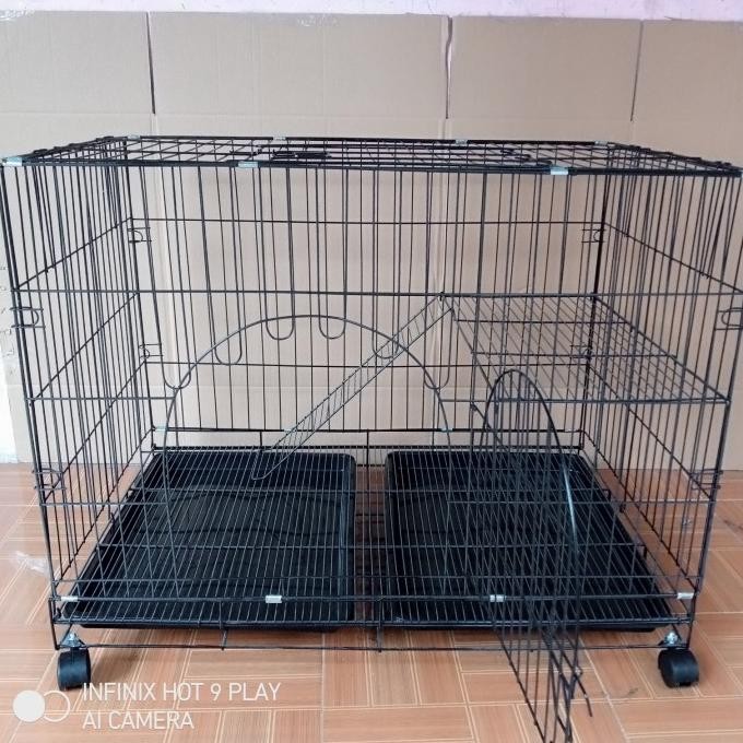 Kandang Kucing Xxl/90 Tingkat 1+Roda