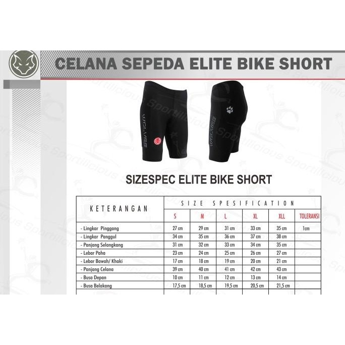 Celana Sepeda Elite Bike Short Dick Wolves Pendek  Ready