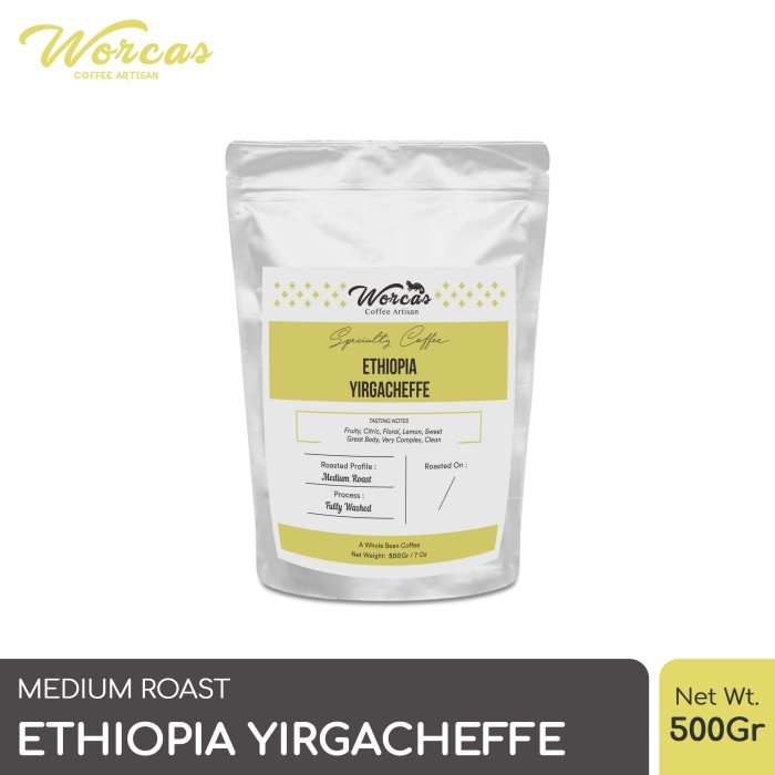 

Worcas Arabica Ethiopia Yirgacheffe 500 Gram - Medium Roasted Coffee
