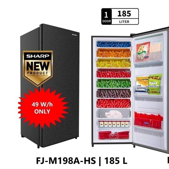 FREEZER SHARP 8 RAK PEMBUAT ES BATU FJM198AHS FJM 198 AHS PEMBEKU