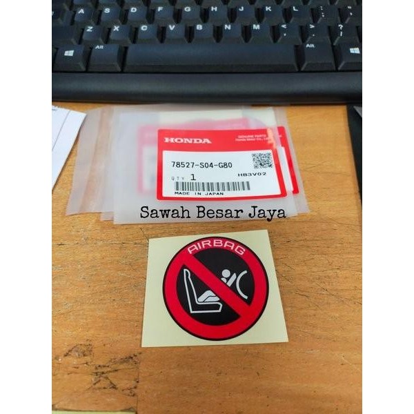 

Sticker Stiker Label Decal Air Bag SRS Caution Child Seat JDM Japan Kualitas Terbaik