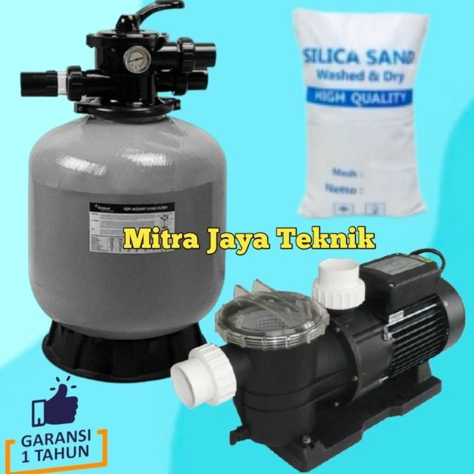 Mesin Pompa Air Kolam Renang 1Hp + Sand Filter 16" Paket Kolam Renang