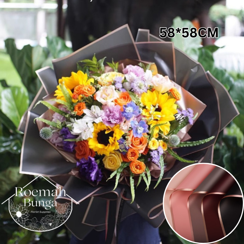 

[LBR] Cello List Gold Matte Doff 58*58cm / Bungkus Buket Bunga Florist