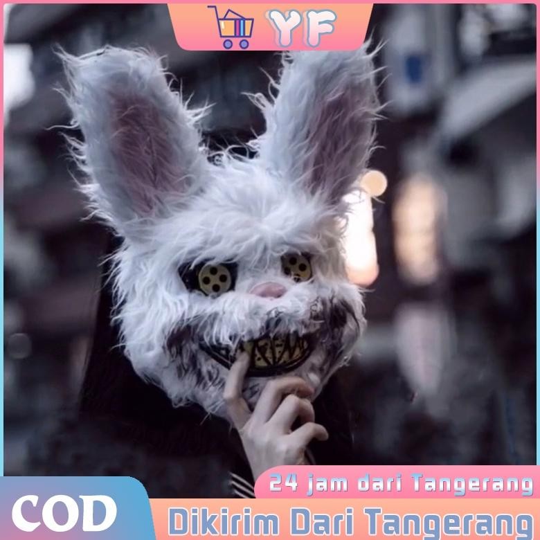 Topeng Kelinci Seram Berdarah Topeng Kelinci Halloween Bloody Rabbit Cosplay Horror Masquerade