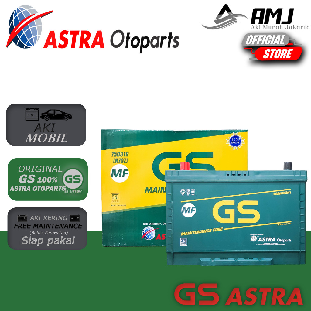 GS MF Astra Aki kering Mobil N70Z - 75Ah