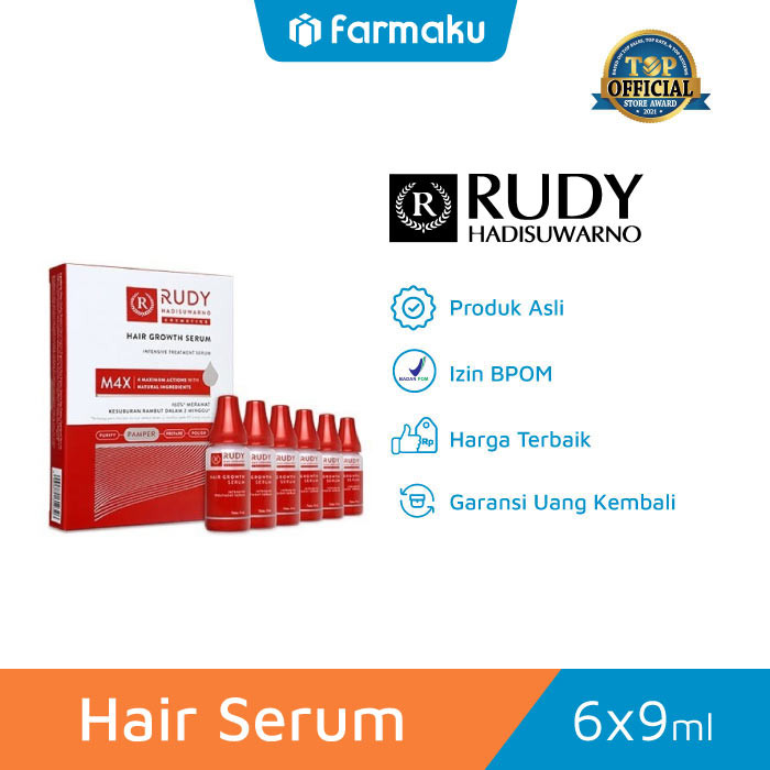 Rudy Hadisuwarno Serum Hair Growth 9 ml Isi 6 Botol