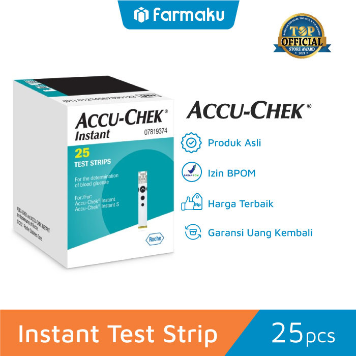 Accu-Chek Instant Strip Cek Tes Gula Darah Isi 25 Accuchek