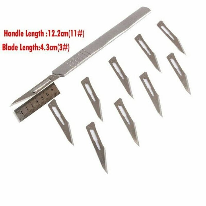 

Terlaris Art Hobby Knife Stensil Craft Pen Cutter Handle #3 blade #11 *HK03 SALE