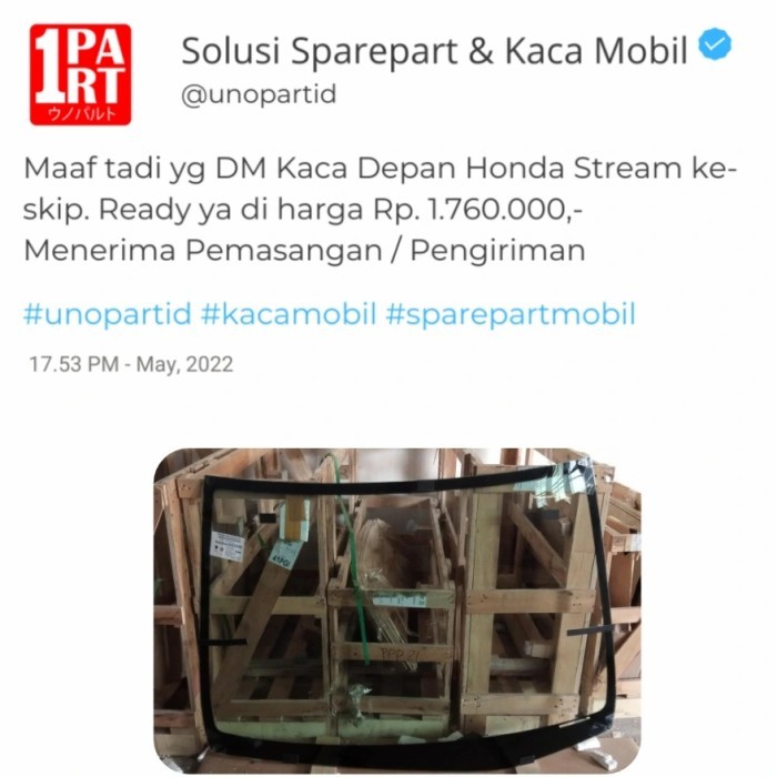 Kaca Depan Mobil Honda Stream 2000-2006 S7A-RN1