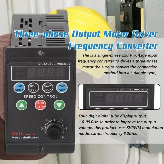 Inverter AC to AC Variable Motor 750w Input 1 Phase Output 3 Phase AC