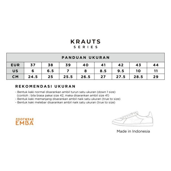 Sepatu Sneakers Footwear Emba KRAUTS White Gray