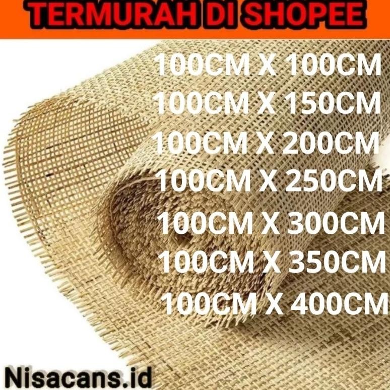 Premium Rotan Anyaman Lembaran Motif Square/Rotan Lembaran Original Motif Square Anyaman Rotan Premi