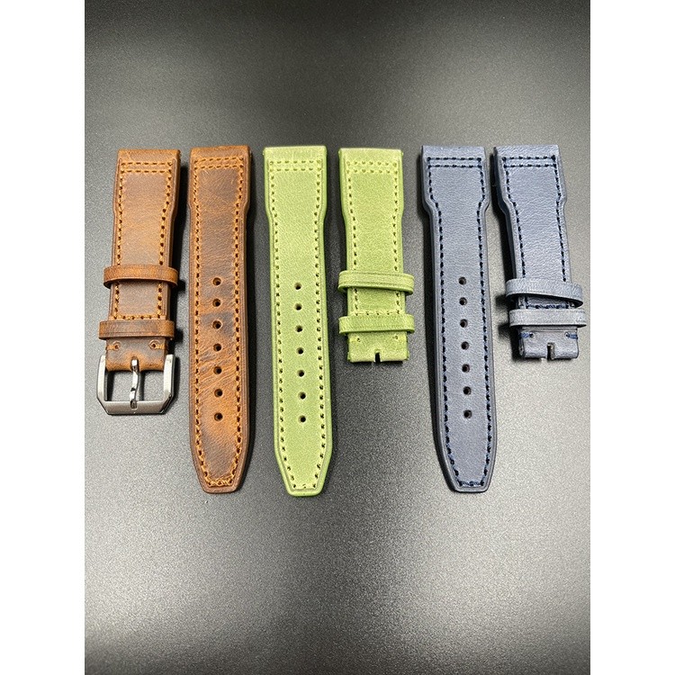 Pengganti IWC Tali Jam Tangan Mark Pilot Timer Coklat Kulit Anak Sapi Pin Gesper Pria 20 21 22MM |1E