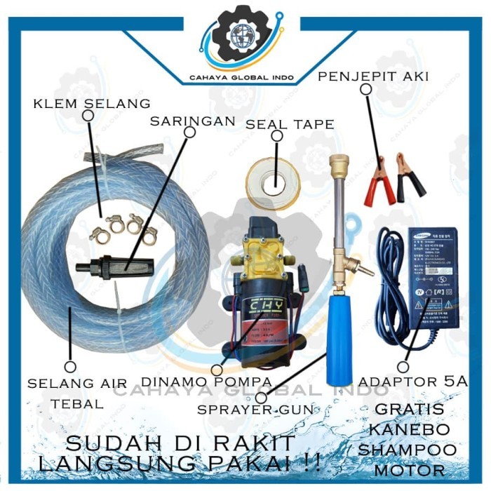 Alat Steam Pompa Dc Set Mesin Cuci Ac Motor Mobil Steam Power Sprayer