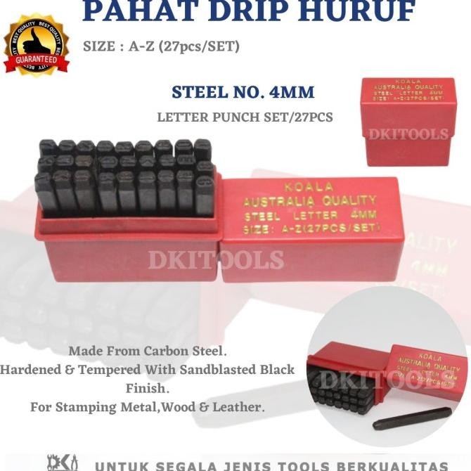 

Sale Pahat Drip Huruf Nomor Kunci Stempel Ketok 4 Mm Letter Punch Set