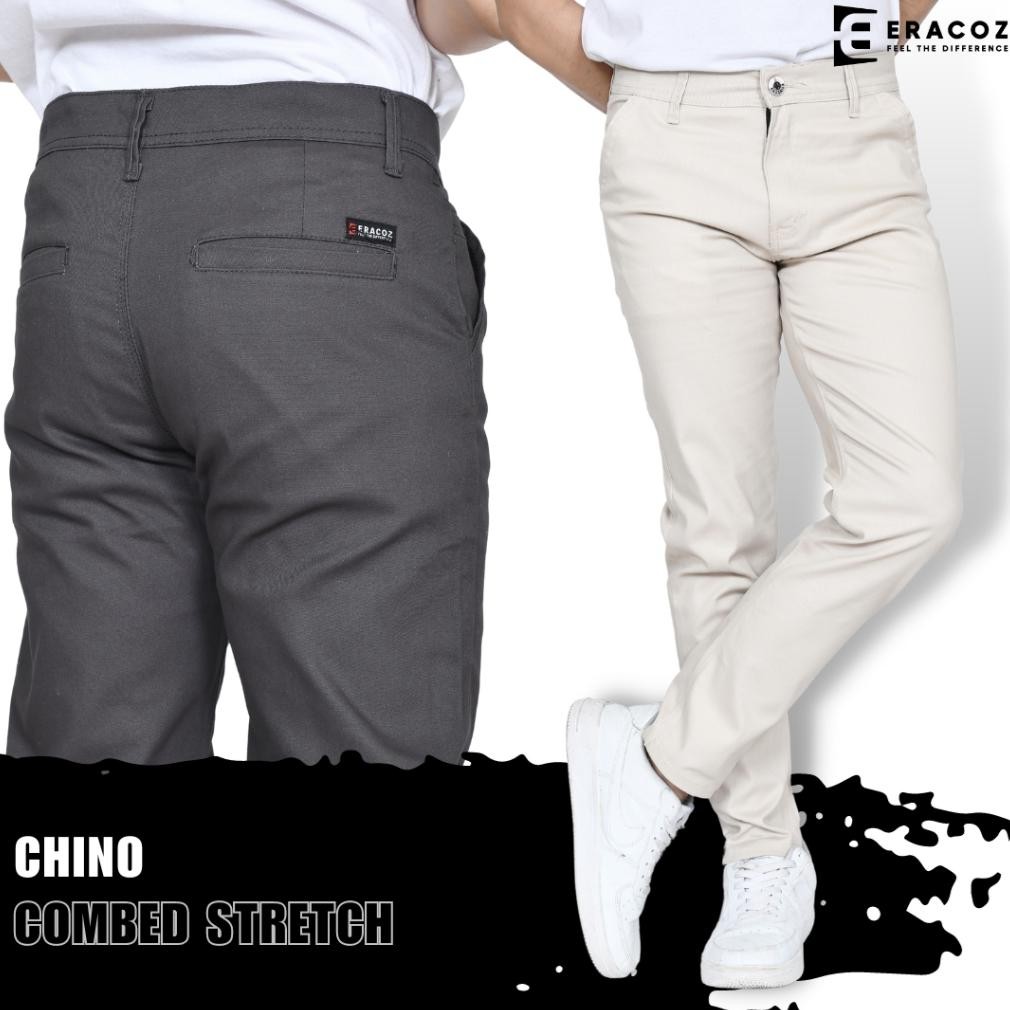 Celana Chino Panjang Pria Eracoz Skinny Fit Big Size Jumbo Celana Pria Formal Celana Bahan Pria