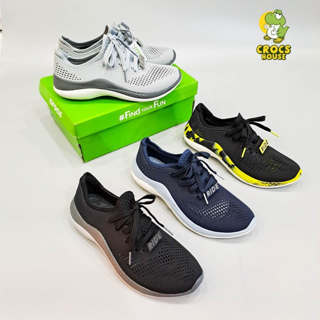 Crocs literide pacer 360 sepatu unisex renda, 3-lapisan terbaru sol sepatu cross untuk pria dan wani