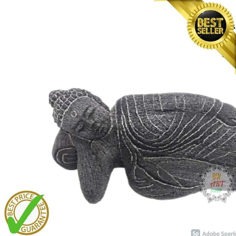 hj-54 (BISA BAYAR DITEMPAT ATAU COD) MINIATUR PATUNG BUDHA TIDUR BATU | HIASAN AKUARIUM | PATUNG AQU