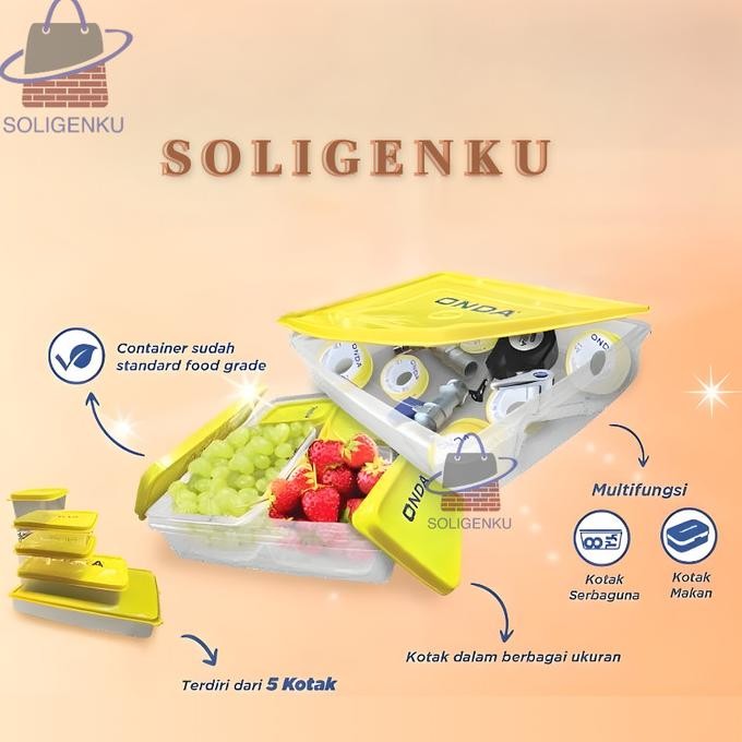 SET 5PCS SEALWARE TEMPAT BEKAL MAKANAN SERBAGUNA KUALITAS TUPPERWARE | TUPERWERE | TAPERWARE | TAPER